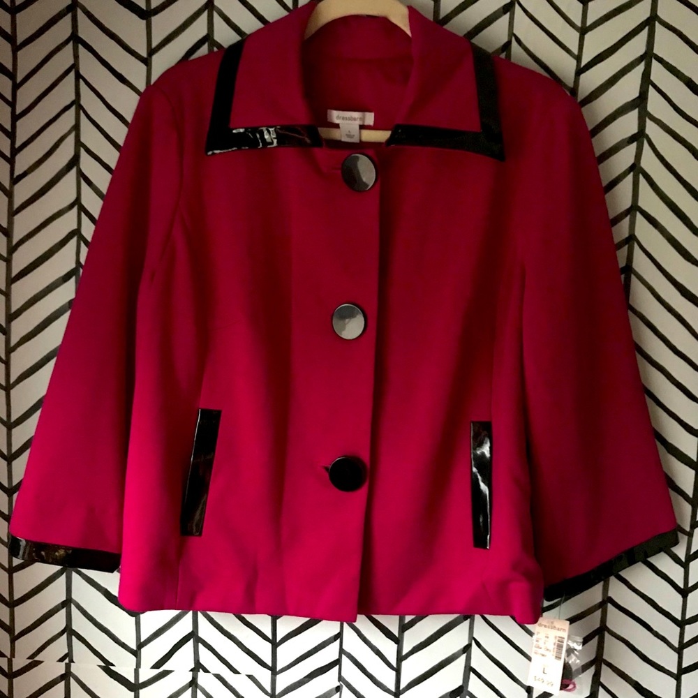NWT Fushia Jacket with Black Accents